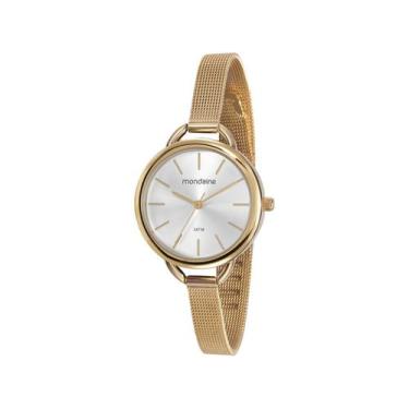 Imagem de Relógio Mondaine Feminino Original Dourado Redondo À Prova D'Água com 