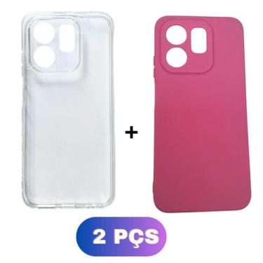 Imagem de Kit Capa Colorida + Capinha Transparente P/ Infinix Hot 50i - Generica