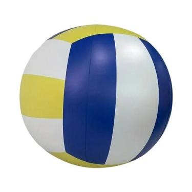 Imagem de Bola De Vôlei Inflável Gigante Com Listras Azuis E Amarelas, Durável E