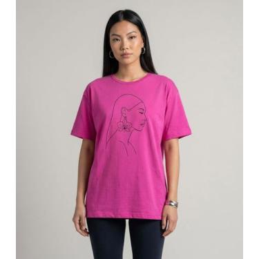 Imagem de Blusa Feminina Com Estampa Localizada Infinita Cor Rosa, M, Rosa