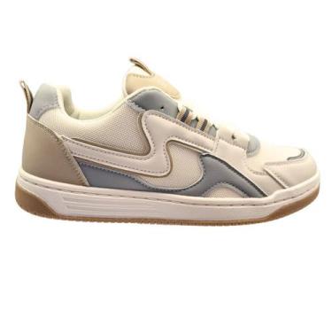 Imagem de Tênis Casual Feminino Ramarim Conforto e Moderno Crystal Cor:NaturalTa