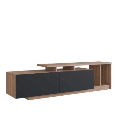 Imagem de Rack Linea com 2 portas e Nichos para Televisor 50 polegadas Nova Móbile Montana Preto