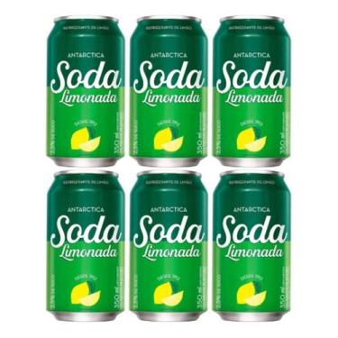 Imagem de Kit C/6 Refrigerante Antarctica Soda Limonada 350ml