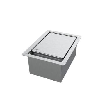 Imagem de Porta Esponja Inox Com Tampa Embutir Granito 15x11cm - HZ