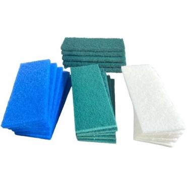 Imagem de Kit 20 Fibras Limpeza - 5 Fibras Branca + 5 Azul Para Cromados Vidros 