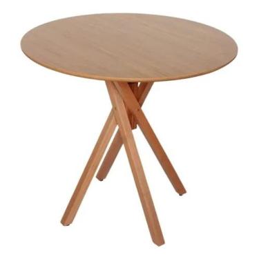 Imagem de Mesa de Madeira Redonda D60cm - Pizarro Móveis, Freijó