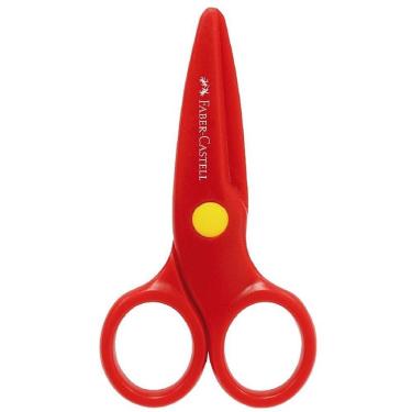 Imagem de Tesoura Escolar Faber-Castell Super Segura com Lâminas de Plástico em Cartela Caixa com 24 Unidades