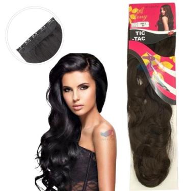 Imagem de Aplique Cabelo Tic-Tac Fibra Orgânica Weng 70 cm, ONDULADO - marrom #8