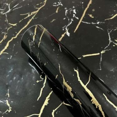 Imagem de Contact Decorado 45CMX10M Nero Marquina Brilho Rolo