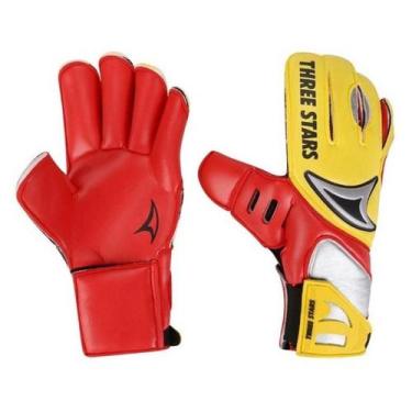 Imagem de Luva Goleiro Futebol Campo Three Stars  Tigra, Vermelho, Grande