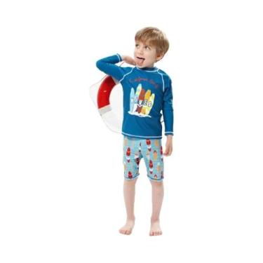 Imagem de Maiô Infantil Com Estampa De Tubarão, Roupa De Banho De 2 Peças Para M