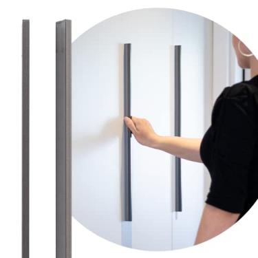 Imagem de Puxador Slim Alumínio Para Armário Grande Asa Quarto 512mm (Cinza Titanium)