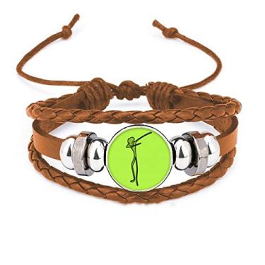 Imagem de un brand Bracelete humano Planet Earth Universe Pulseira de couro com ornamento