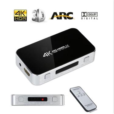 Imagem de Chave Seletora Hub Switch Hdmi 4 Portas 4k Arc saida Audio