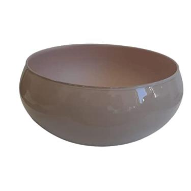 Imagem de vaso de vidro centro de mesa cachepot redondo nude espelhado