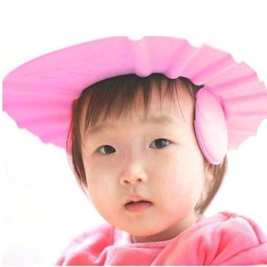 Imagem de Chapéu De Banho Para Bebês Protege Olhos E Ouvidos - Rosa - Babyfisher