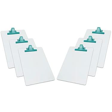 Imagem de Prancheta MDF Branco A4 (23 cm X 33 cm) com Prendedor Metálico Color (6 Unidades), Acrimet, (Prendedor Verde)