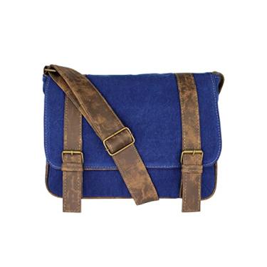 Imagem de Lenna's Pasta Mini Carteiro Vintage Transversal de Lona LE06 Azul