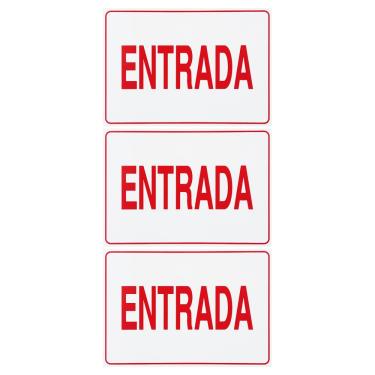 Imagem de Combo 3 Placas De Sinalização Entrada 30x20 Acesso - S-213/2 F9e