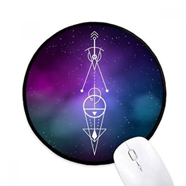 Imagem de DIYthinker Totem universo geometria triângulo alienígena mouse pad desktop escritório tapete redondo para computador