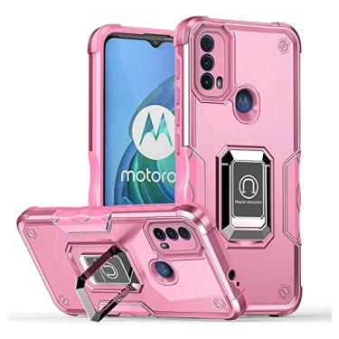 Imagem de Hee Hee Smile Capa de telefone com suporte magnético 3 em 1 para Moto E20 resistente a choque capa traseira de telefone rosa