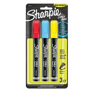 Imagem de Sharpie Marcador de giz, marcadores apagáveis molhados, cores sortidas, 3 unidades