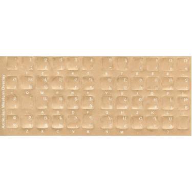 Imagem de Adesivos de teclado arm nios - Etiquetas - Sobreposi es com caracteres brancos para teclado de computador preto