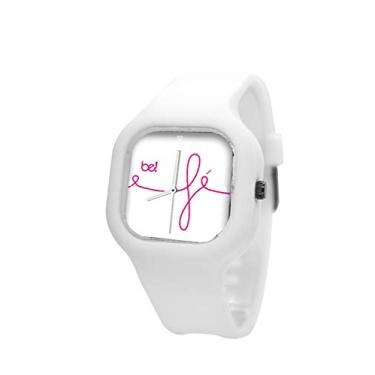 Imagem de Relogio Be Watch Fé Gratidão Pulseira de Silicone Branco