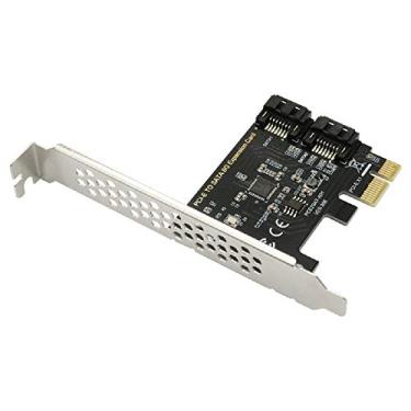 Imagem de Placa controladora Jeirdus 2 portas SATA III PCI-e 2.0 x1 Marvell 9215 não ataque com suporte de perfil baixo