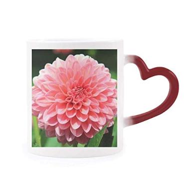 Imagem de Caneca de flor de pêssego lindas flores sensível ao calor Caneca vermelha que muda de cor