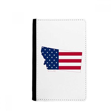 Imagem de Montana USA Mapa Estrelas Listras Bandeira Formato Passaporte Notecase Burse Carteira Carteira Carteira Porta-cartões