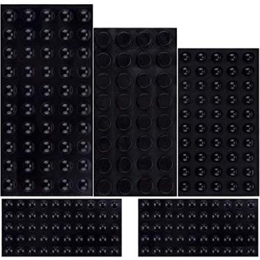 Imagem de AUSTOR – 232 peças de amortecedores adesivos para pés de borracha autocolantes para móveis, 4 formas para portas, armários, gavetas (preto)