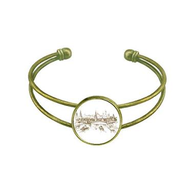Imagem de Bracelete retrô com desenho de ponto de referência da River Bridge