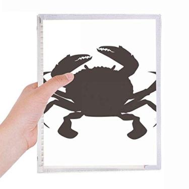 Imagem de Caderno de organismo marinho com estampa de caranguejo preto com folhas soltas diário recarregável