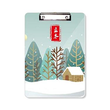 Imagem de Placa de apoio circular Winter Begins Twenty Four Solar Term Pasta, bloco de escrita A4