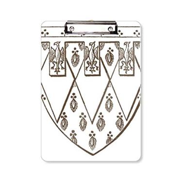 Imagem de Prancheta de arte barroca preta branca com ilustração de pena de arte prancheta pasta, bloco de escrita A4