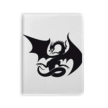 Imagem de Caderno com silhueta de flor de dragão e arte em grão Diário capa macia Diário