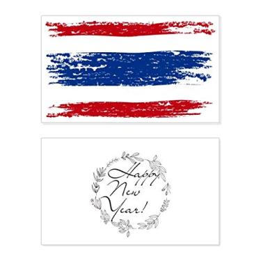 Imagem de Desenho em aquarela bandeira da Tailândia ilustração festival ano novo cartão felicitações Bless mensagem presente