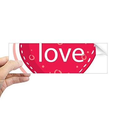 Imagem de Adesivo de para-choque retangular Dia dos Namorados com coração rosa e coração