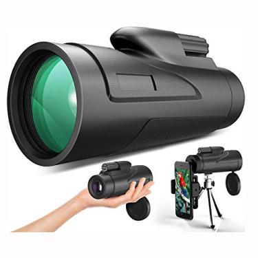 Imagem de Telescópio monocular, HD 10x52 starscope monocular À prova d'água, à prova de neblina com tripé adaptador de smartphone para observação de pássaros, caminhadas, jogo de bola de concerto