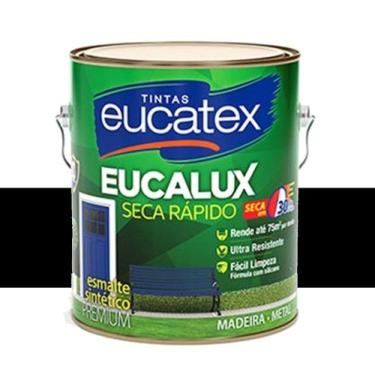 Imagem de Tinta Eucalux Esmalte Premium Fosco Preto 225 Ml Eucatex