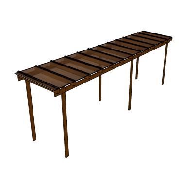 Imagem de Cobertura Policarbonato Alveolar 8,00m x 1,50m - Bronze 6mm