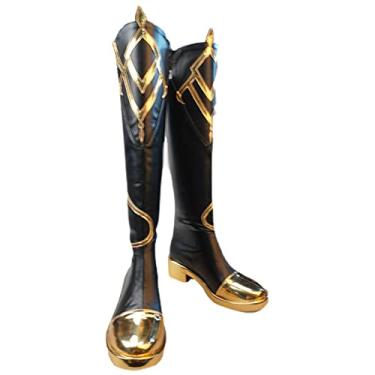Imagem de Genshin Impact Cosplay Fantasia Viajante Lumine Aether Cosplay Sapatos Mulheres Homens Botas de Halloween Jogo, Azul, 7