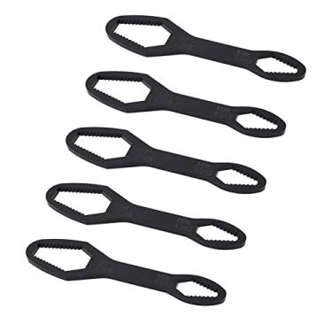 Imagem de Ferramenta de Chave, Universal 5 Peças Forte Tenacidade 160 Mm Comprimento 8 Mm a 22 Mm Fácil Transporte Chave de Autoaperto Liga de Aço para Manutenção Doméstica (D preto)