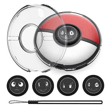 Imagem de HUAYUWA Clear Protective Case for Poke-mon GO Plus+ 2023 Hard PC Crystal Cover Case with Button Caps & Wrist Strap Sturdy and Anti-Fall Compatible with Poke Ball GO Plus Plus Accessories