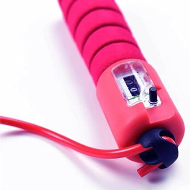 Imagem de Corda de Pular Fitness Monofilamento com Contador de Pulo Ideal p/Saltos Simples ou Duplos, Melhorar a Coordenação Motora, a Agilidade e o Equilíbrio (Laranja)