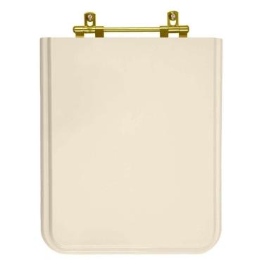 Imagem de Assento Sanitario Square Rosa Shell Para Vaso Incepa Cidamar Com Ferragem Dourada