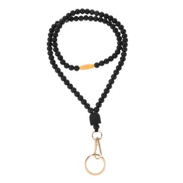 Imagem de LALAFINA Corda De Cordão Cordões De Cartão De Identificação Porta-identificação De Cordão Cordas Suspensas Cordão De Chaveiro De Miçangas Borracha De Silicone Crachá Frisado