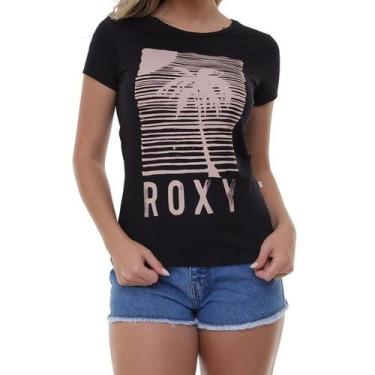 Imagem de Camiseta Baby Look Roxy Hearted Line - Preto
