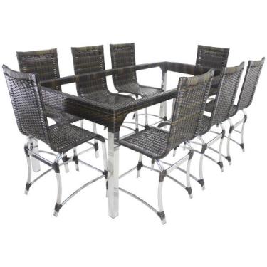 Imagem de 6 Cadeiras Haiti E Mesa De Jantar Haiti Em Alumínio Para Cozinha, Jard